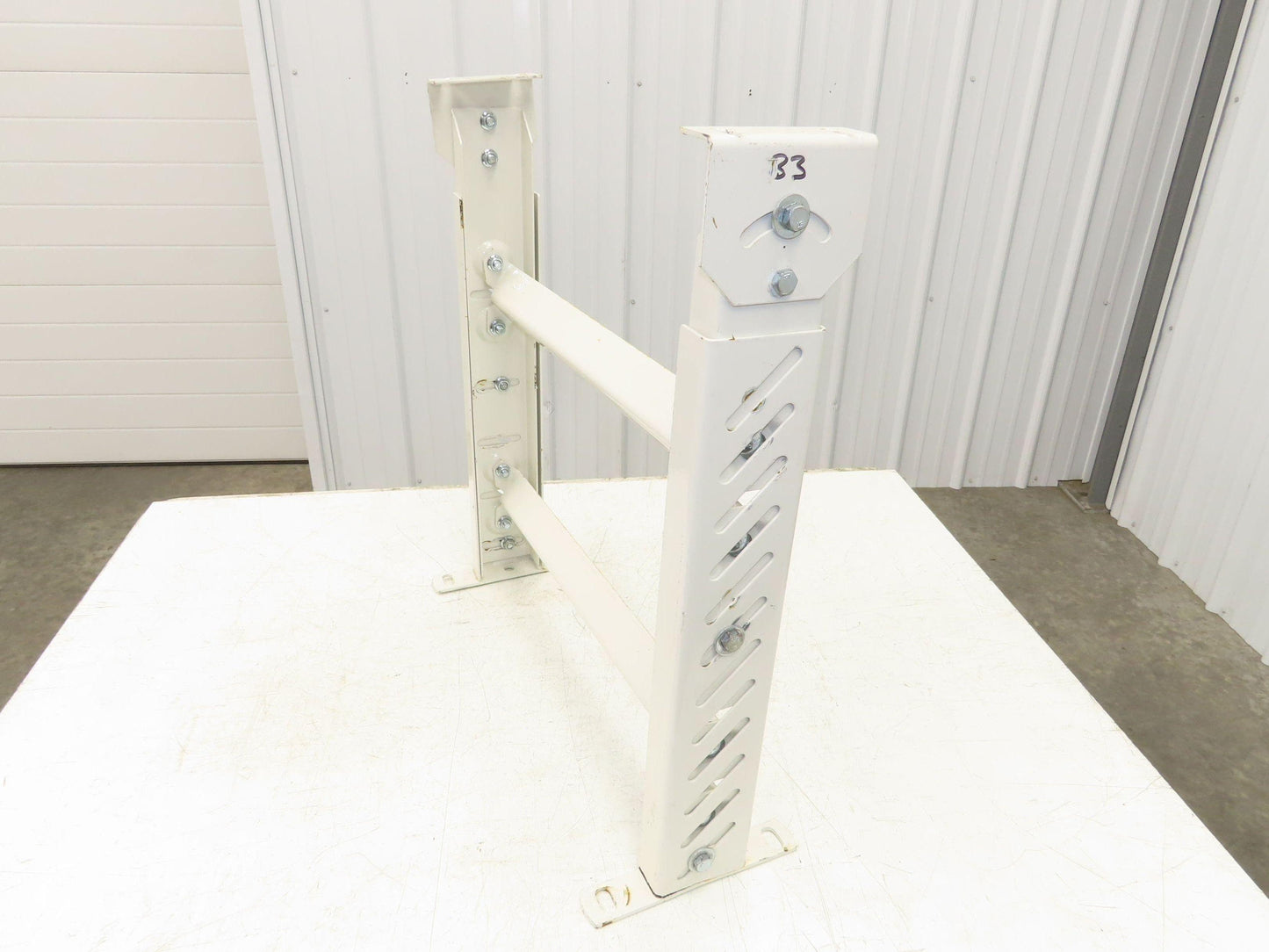 22"W Conveyor Leg Stationary Floor Support WHITE 24" to 38-1/2"H