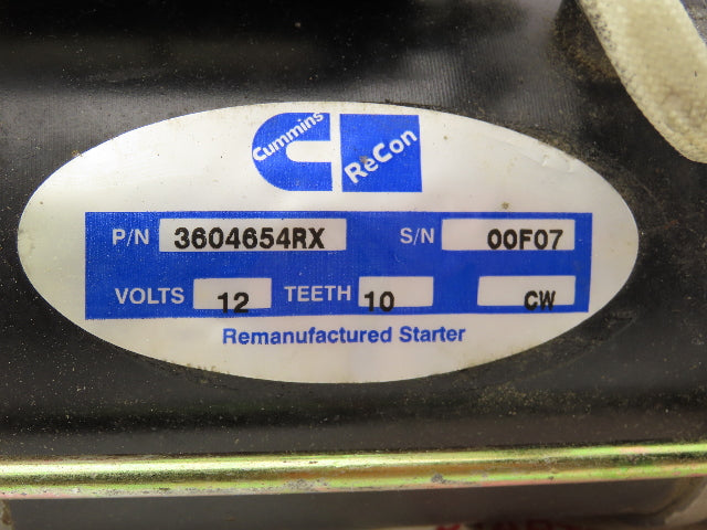 Cummins 28MT 3604654RX Industrial Heavy Duty Starter Motor 12v CW 10-Tooth