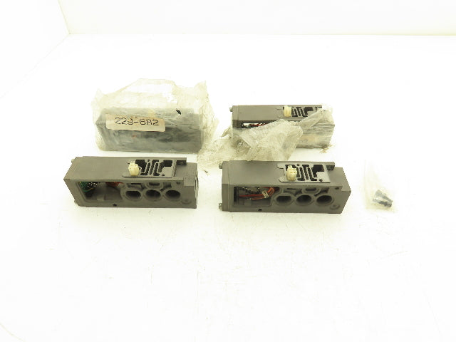 Numatics 229-682 Pneumatic Air Valve Base Manifold Block Mark 8 Lot of 4