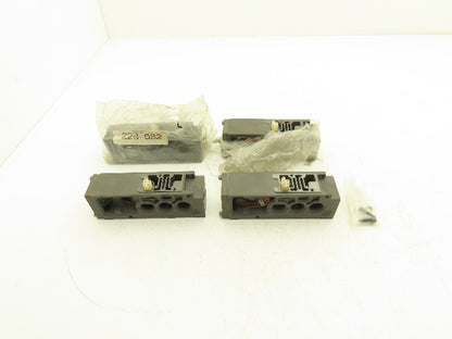 Numatics 229-682 Pneumatic Air Valve Base Manifold Block Mark 8 Lot of 4