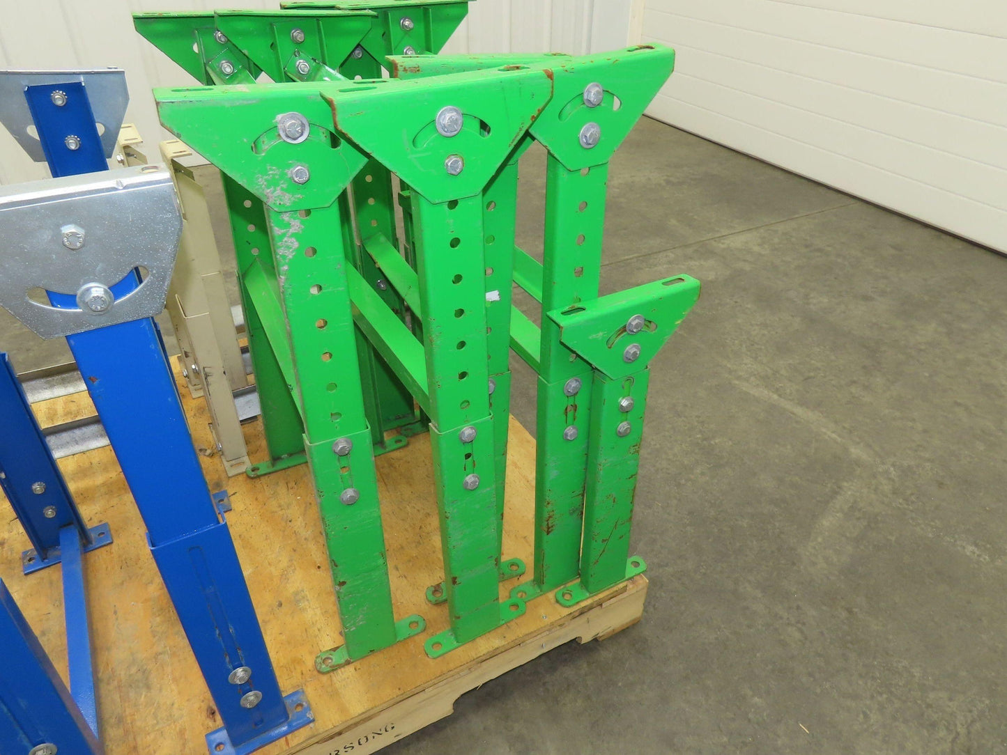 18-1/2"W Conveyor Leg Stationary Floor Support GREEN 19-1/4" to 31"H