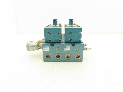 Mac MV-P3a-AADB-DM-DDAP-1DN Pneumatic Air 2 Valve/Manifold Assembly 24v 120psi