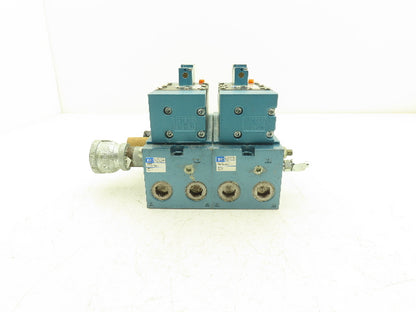 Mac MV-P3a-AADB-DM-DDAP-1DN Pneumatic Air 2 Valve/Manifold Assembly 24v 120psi