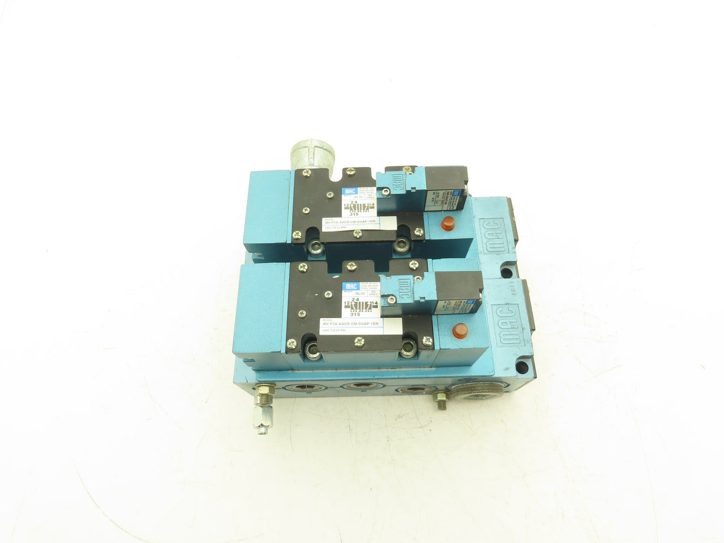Mac MV-P3a-AADB-DM-DDAP-1DN Pneumatic Air 2 Valve/Manifold Assembly 24v 120psi