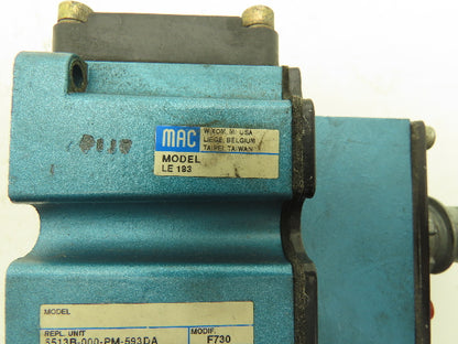 Mac 6513B-000-PM-593DA Pneumatic 4/2 Solenoid Valve 24VDC PME-593DAAG  Lot of 2