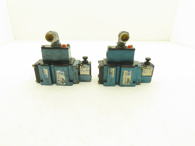Mac 6513B-000-PM-593DA Pneumatic 4/2 Solenoid Valve 24VDC PME-593DAAG  Lot of 2