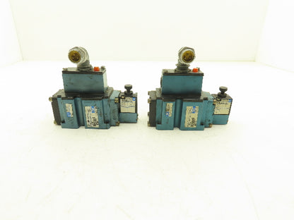 Mac 6513B-000-PM-593DA Pneumatic 4/2 Solenoid Valve 24VDC PME-593DAAG  Lot of 2