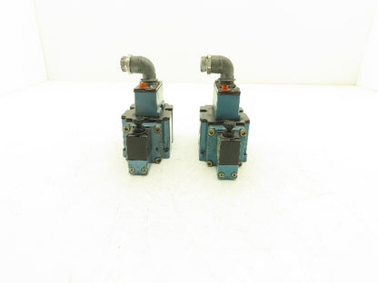 Mac 6513B-000-PM-593DA Pneumatic 4/2 Solenoid Valve 24VDC PME-593DAAG  Lot of 2