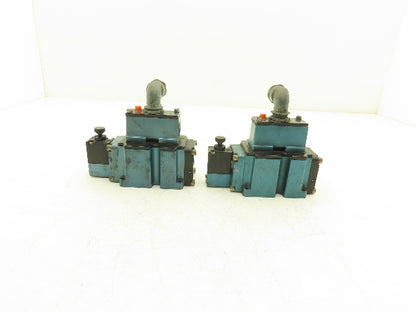 Mac 6513B-000-PM-593DA Pneumatic 4/2 Solenoid Valve 24VDC PME-593DAAG  Lot of 2
