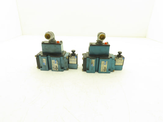 Mac 6513B-000-PM-593DA Pneumatic 4/2 Solenoid Valve 24VDC PME-593DAAG  Lot of 2