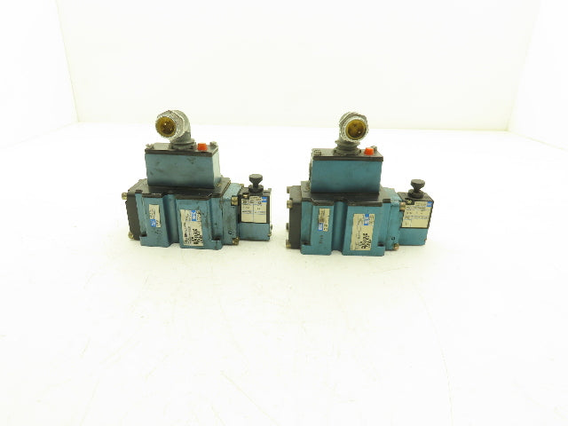 Mac 6513B-000-PM-593DA Pneumatic 4/2 Solenoid Valve 24VDC PME-593DAAG  Lot of 2