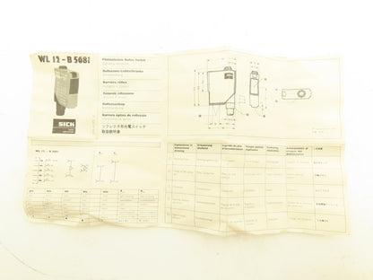 Sick WL12-B5671 Photoelectric Reflex Switch 10-30V 100mA output IP67