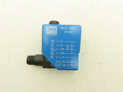 Sick WL12-B5671 Photoelectric Reflex Switch 10-30V 100mA output IP67