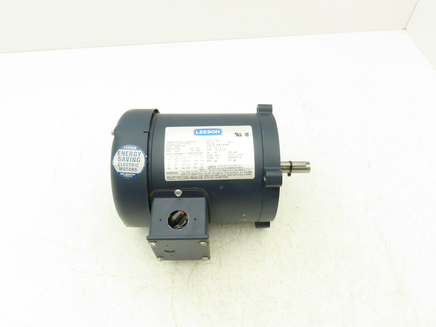 Leeson Electric C4T17FC9B AC Motor 1/4Hp 1725 RPM 230/460V 3PH 56C 101767.00