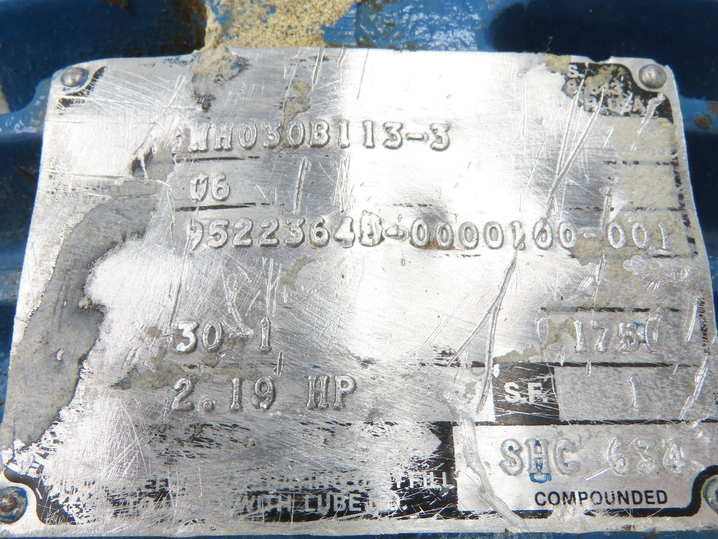 Cone Drive MH030B113-3 Worm Gearbox 30:1 Reducer 58rpm 2Hp 56C/145T Dual Shaft