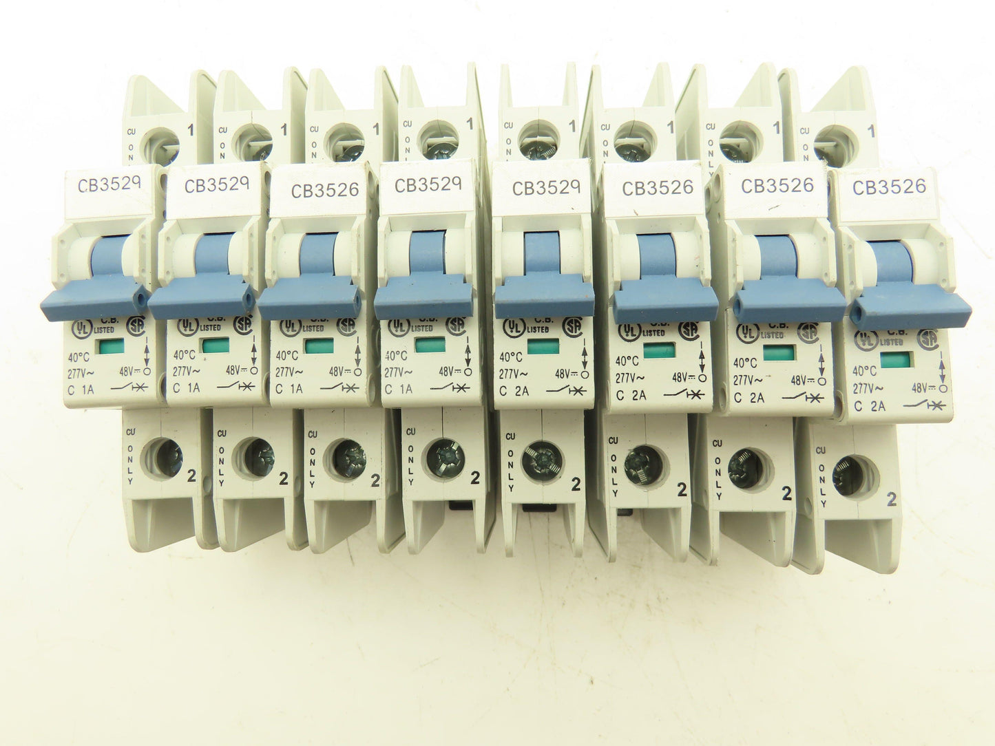 Allen Bradley 1489-A1C010 | 1489-A1C020 Circuit Breaker 1-Pole 1A/2A Lot of 8