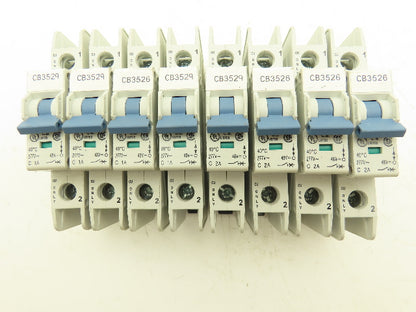 Allen Bradley 1489-A1C010 | 1489-A1C020 Circuit Breaker 1-Pole 1A/2A Lot of 8