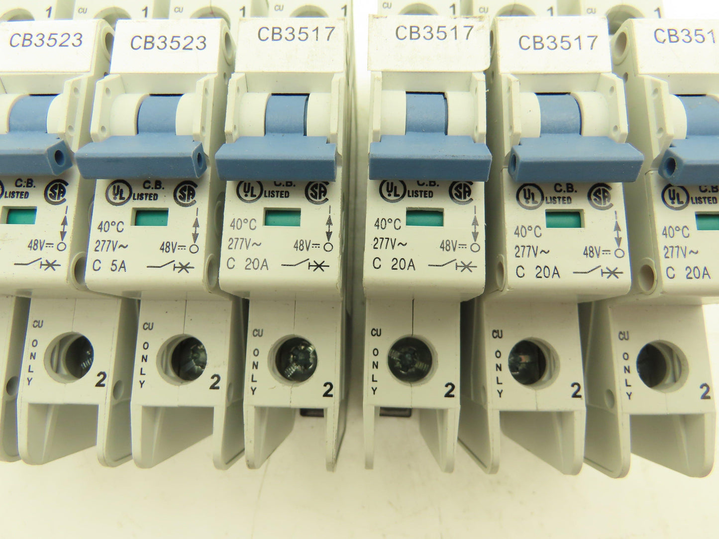 Allen Bradley 1489-A1C050 | 1489-A1C200 Circuit Breaker 1-Pole 5A/20A Lot of 8