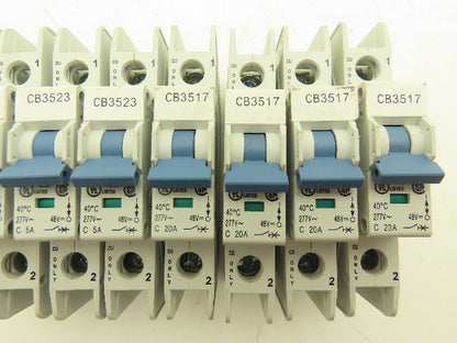 Allen Bradley 1489-A1C050 | 1489-A1C200 Circuit Breaker 1-Pole 5A/20A Lot of 8