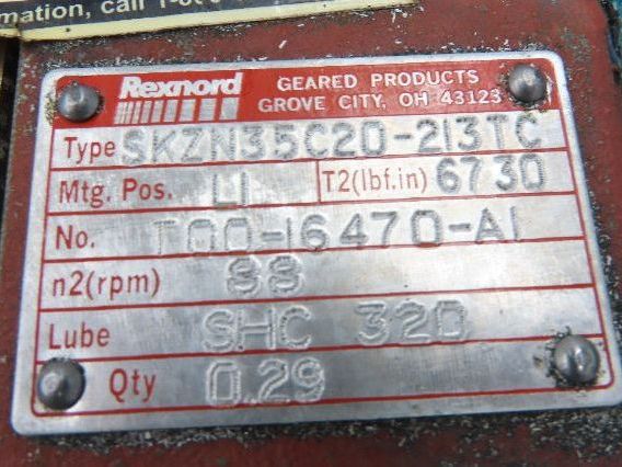 Rexnord SKZN35C20-213TC Gearbox 20:1 Reducer 88rpm 5Hp 213/215TC LH Output