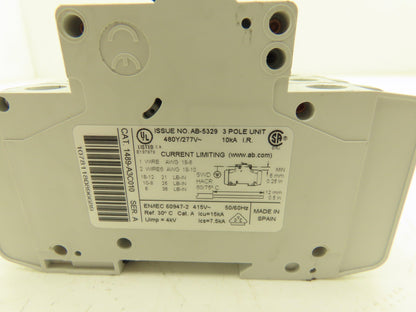 Allen Bradley 1489A3C010 | AB-5329 1489-A3C010 Circuit Breaker 3-Pole 1A 480v