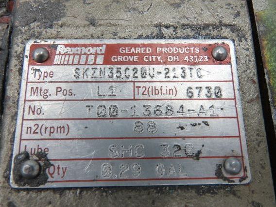 Rexnord SKZN35C20U-213TC Gearbox 20:1 Reducer 88rpm 5Hp 213/215TC LH Output