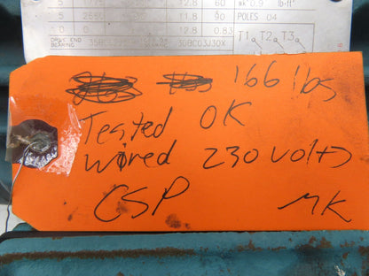 Reliance VXS Variable Speed AC Motor 5Hp 1750-2660 RPM 230V 3PH 215TC P21G3902A