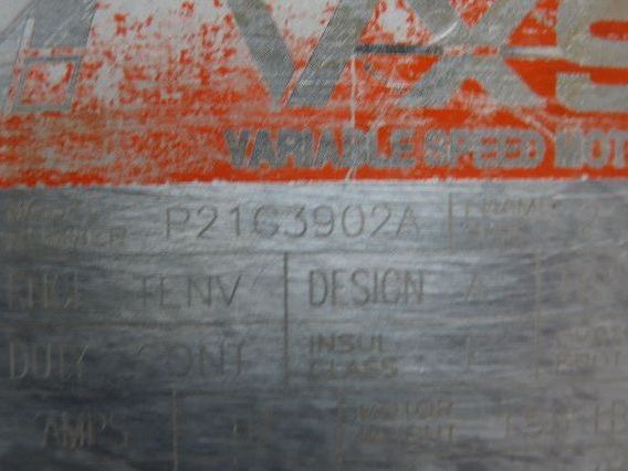 Reliance VXS Variable Speed AC Motor 5Hp 1750-2660 RPM 230V 3PH 215TC P21G3902A