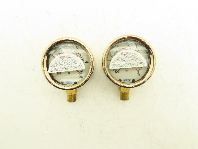 Wika 9734117 Pressure Gauge Liquid Filled 2-1/2" Dial 15psiBar 1/4" NPT Lot of 2
