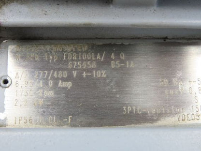 Dietz/Stober S402SF0290D100K4 Gearmotor 60 RPM 2.2Kw 277/480V 3PH Hollow Shaft