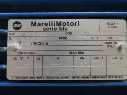 Marelli Motori MA90S2 Centrifugal Squirrel Fan Blower 3390rpm 230/460v 3Ph 2Hp
