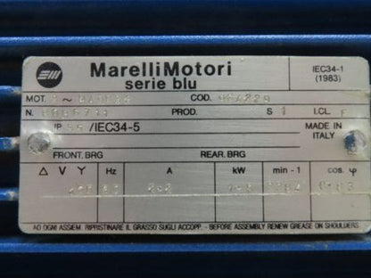 Marelli Motori MA90S2 Centrifugal Squirrel Fan Blower 3390rpm 230/460v 3Ph 2Hp