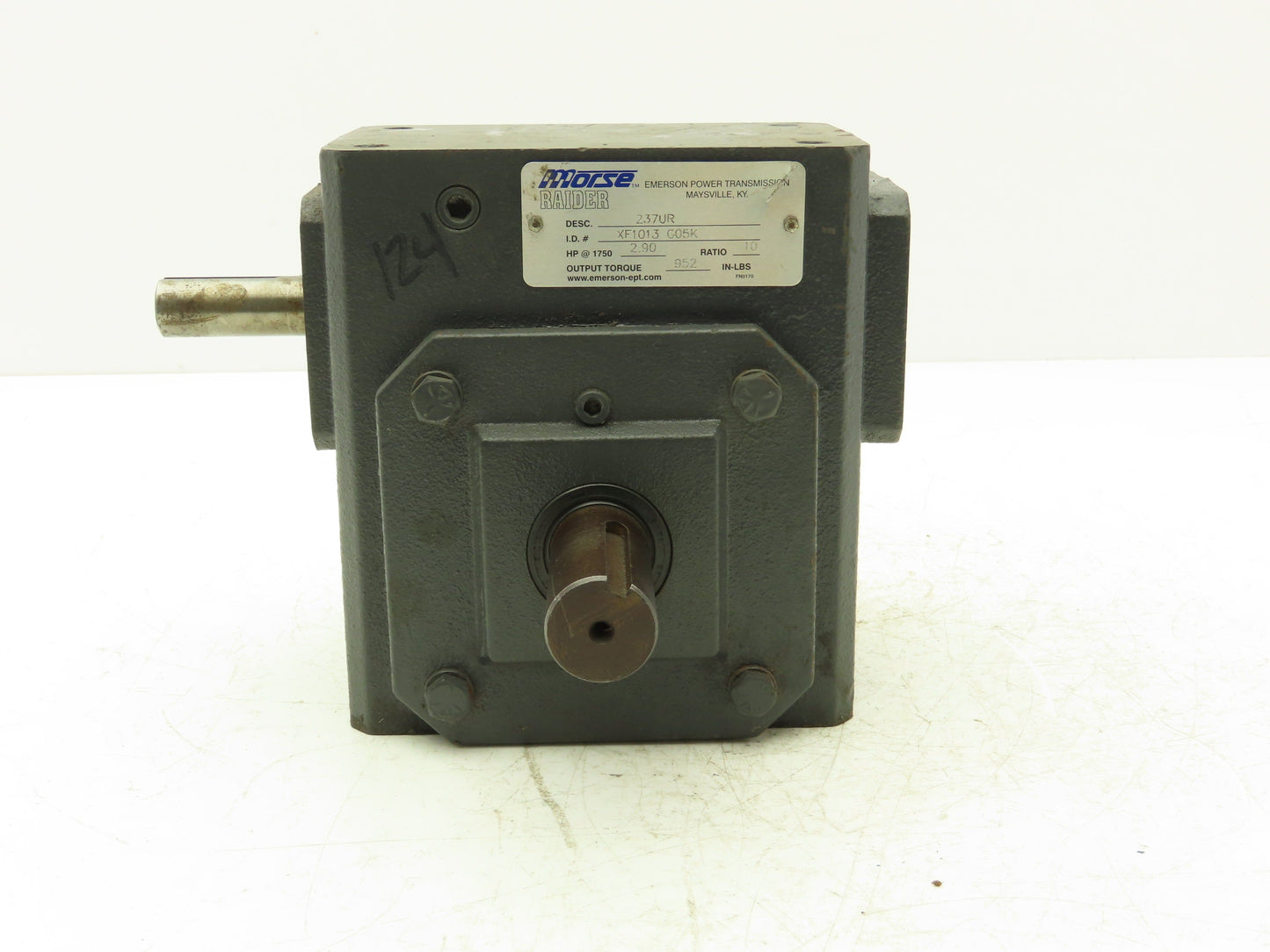 Morse Raider Plus 237UR10 Worm Gearbox 10:1 Reducer 2.9Hp 175rpm RH Output