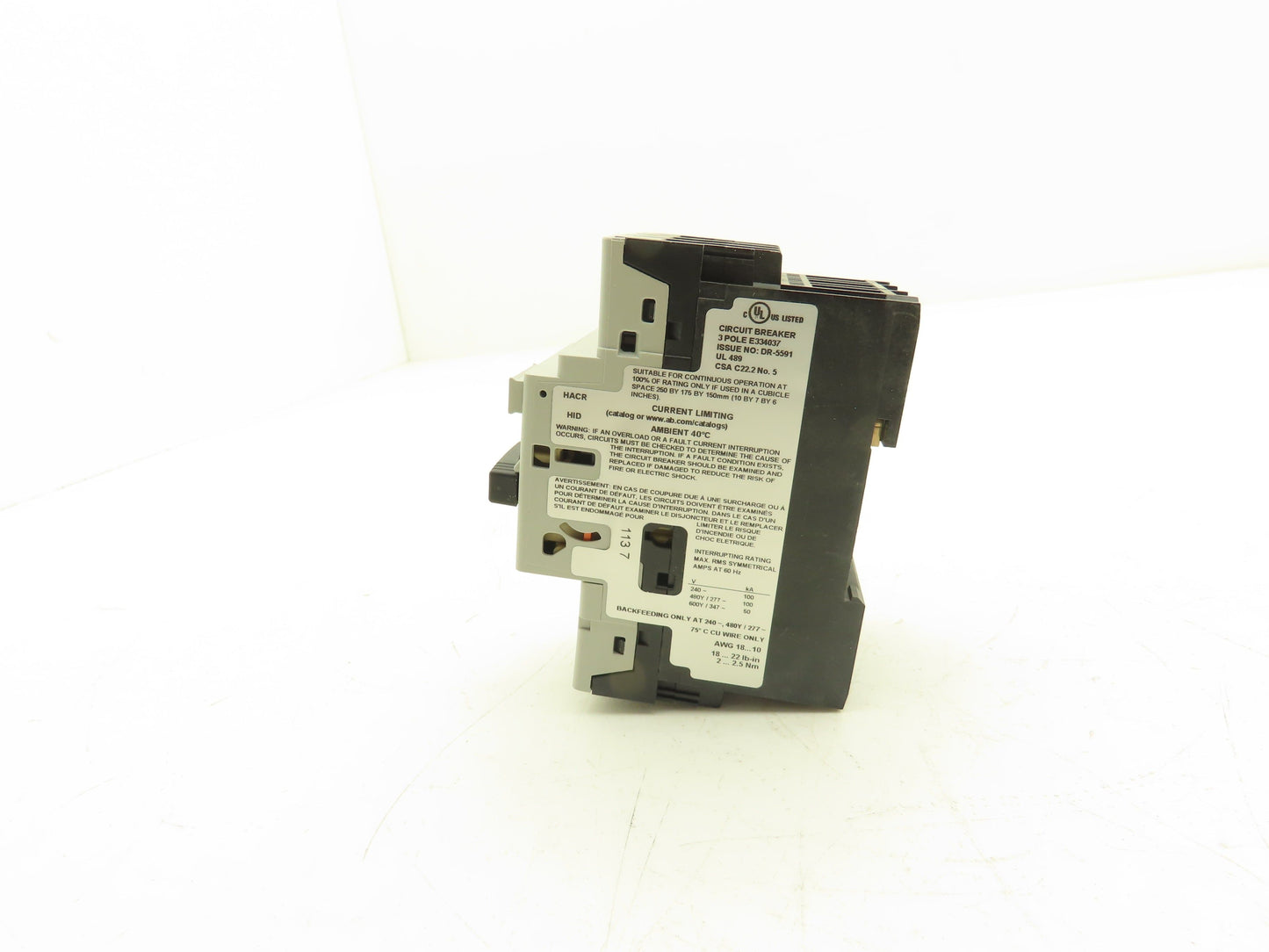Allen Bradley 140U-D6D3-B20 Circuit Breaker 600VAC 3ph 2A Motor Protection MSP