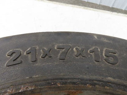 Total Source 21x7x15 Forklift Tire Smooth Solid Press-on Black