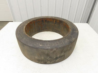 Total Source 21x7x15 Forklift Tire Smooth Solid Press-on Black