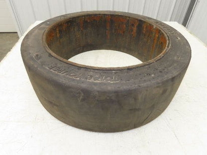 Total Source 21x7x15 Forklift Tire Smooth Solid Press-on Black