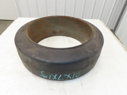 Super Solid 21x7x15 Forklift Tire Smooth Solid Press-on Black