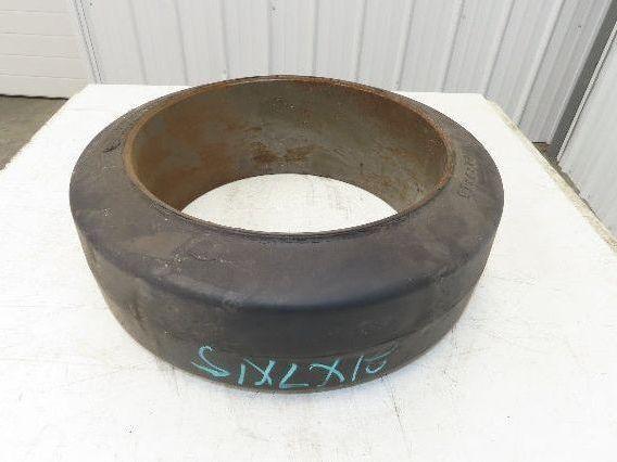 Super Solid 21x7x15 Forklift Tire Smooth Solid Press-on Black