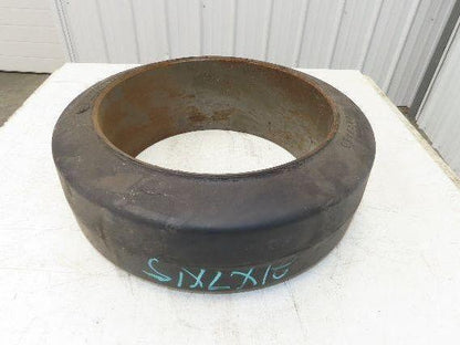 Super Solid 21x7x15 Forklift Tire Smooth Solid Press-on Black