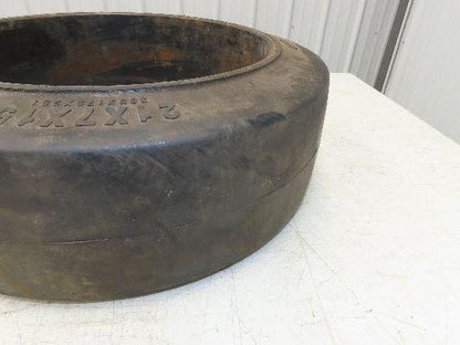 Wide Track 21x7x15 21x7x15 Forklift Tire Smooth Solid Press-on Black