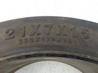Wide Track 21x7x15 21x7x15 Forklift Tire Smooth Solid Press-on Black
