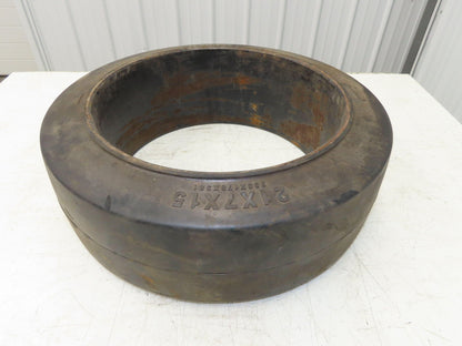 Wide Track 21x7x15 21x7x15 Forklift Tire Smooth Solid Press-on Black