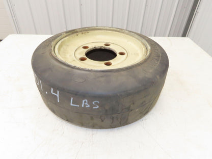 Super Solid 18x7x12-1/8 Forklift Tire Smooth Solid Press-on Black 5x138mm Rim