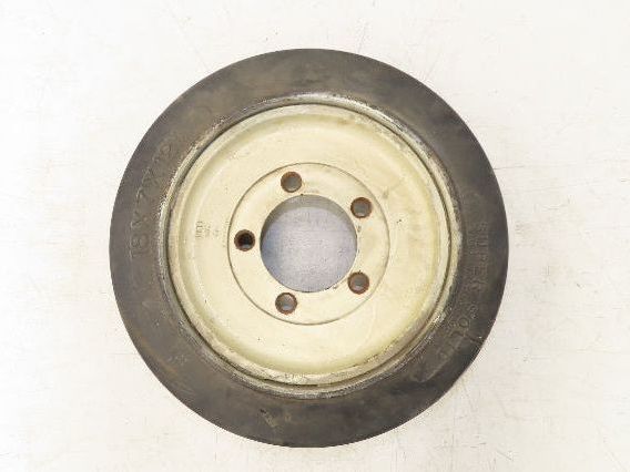 Super Solid 18x7x12-1/8 Forklift Tire Smooth Solid Press-on Black 5x138mm Rim