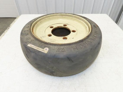 Monarch 18x7x12-1/8 Forklift Tire Smooth Solid Press-on Black 5x138mm Rim