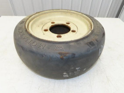 Monarch 18x7x12-1/8 Forklift Tire Smooth Solid Press-on Black 5x138mm Rim