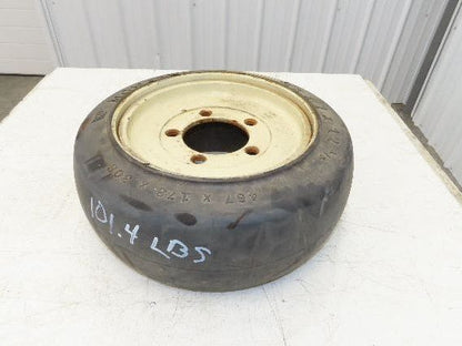 Monarch 18x7x12-1/8 Forklift Tire Smooth Solid Press-on Black 5x138mm Rim