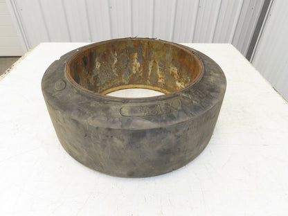 Super Solid 18x7x12-1/8 Forklift Tire Smooth Solid Press-on Black