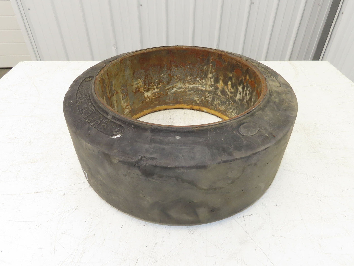 Super Solid 18x7x12-1/8 Forklift Tire Smooth Solid Press-on Black